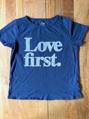 J. Crew Navy 'Love First' Short Sleeve Graphic Tee